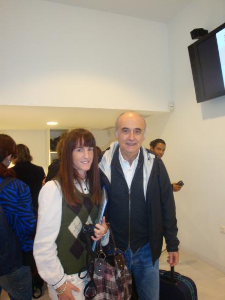 Lidia Méndez con don Fernando Hernández (U. Barcelona)